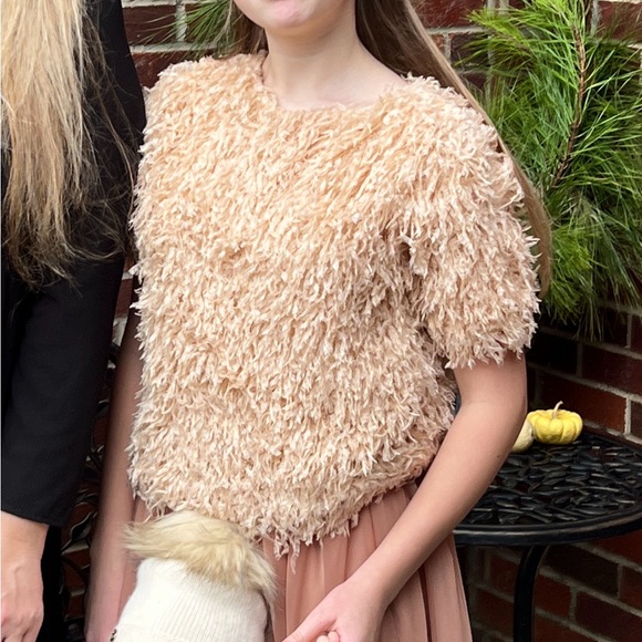 Teddy bear fuzzy Zara short sleeve top for girl 11-12 - Picture 3 of 7